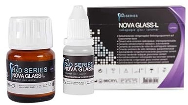 Imicryl, Nova Glass L-F Radiopaque Glass Ionomer Dental Luting Cement, Crown Bridge Veneer Adhesive for Permanent Crown Restoration, Natural Shade, High Compressive Strength, Tooth Filling Repair Kit