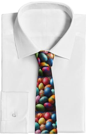 VducK Krawatten für Herren, Business, Freizeit, Ostern, bunte Eier-Krawatten für Hochzeiten, Tänze, Krawatte für Herren