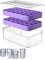 Ice Cube Tray, 2 Pack Silicone Ice Cube Moulds with 1 Pack Ice Bucket, Silicone Easy Release, Each Makes 48 Ice Cubes, Keeps Gin, Drinks, Whisky, Cocktails Cooler and Fresher, Purple