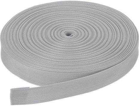 DMiotech Sangle en Nylon de 25 Yards x 25 mm de Largeur pour Bricolage, Couture, Réparation d'Équipement de Plein Air, Gris Clair