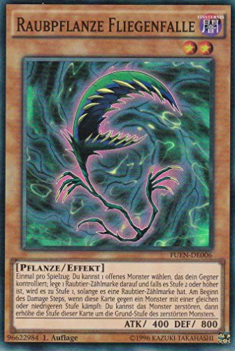 FUEN-DE006 - Raubpflanze Fliegenfalle - Super Rare - Deutsch - Fusion Enforcers - mit LMS Trading Fieldcenter-Karte Yugioh