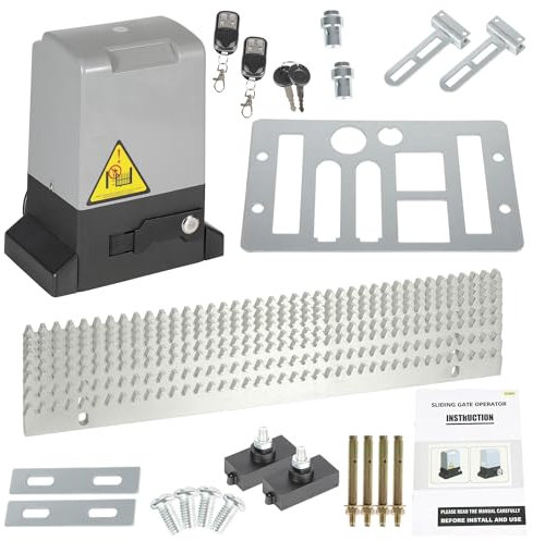 Izrielar Apri portello scorrevole, 370 W, con telecomando, apertura cancello fino a 800 kg, rack da 4 metri, portata del telecomando 50 m