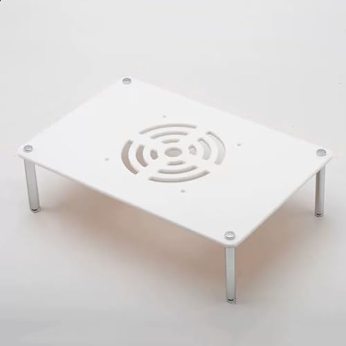 ZIUSFAC Mini Audio Rack Supports De Composants Vidéo en Acrylique Supports Audio pour Appareils HiFi Noir Media Stand À 1-5 Etagères, pour Home Cinéma Bureau(White,1-Tier)