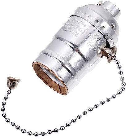 ANDRESLAD E27 Lamp Holder Adapter Compact Vintage Light Socket Pull Zipper for DIY Projects Suitable for E27 Bulbs