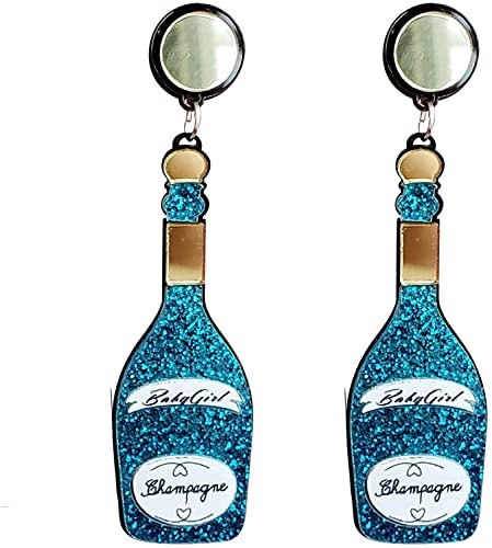 Bohemia Beaded Earrings, Champagne Bottle Drop Dangle Earrings, Handmade Champagne Earrings Wine Party Celebration Fashion Jewelry Professional and Attractive