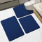 HOUYOMICS Bath Mat Set 3-Piece, Memory Foam Bathroom Mats Non-Slip Bath Rugs, Quick-Dry & Machine Washable, Bath Mat Sets for Bathroom Shower Toilet Floor (Navy blue, 43 * 60+U50*60+50 * 80cm)