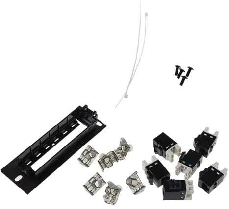 Lerpwige Panneau de brassage CAT6 6 ports RJ45 Adaptateur de câble réseau Ethernet Cadre de distribution Montage mural ou en rack