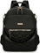 JANSBEN Rucksack Damen Klein, Cityrucksack Anti-Diebstahl Schultasche Nylon Schultertaschen Daypacks Damen Rucksackhandtaschen für Lässig Schule Reise Arbeit,Schwarz