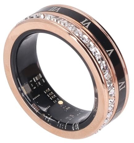 Upgrade Smart Ring, Smart Ring Fitness Tracker Ring für Männer Frauen Ti Steel Römische Ziffern Drehbares Ehering Gold für APP, für für (8)