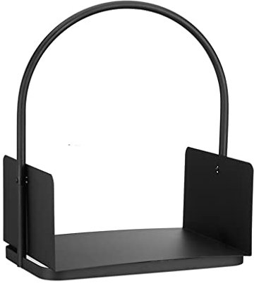 Étagère de rangement en bois de chauffage pour salon, plancher en fer, étagère en bois avec finition noire, support de transport en bois pour une utilisation en intérieur