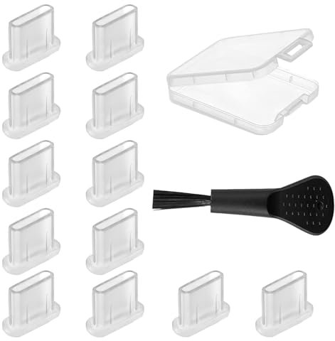 NEODTX USB C Staubschutz Stöpsel 12 Pcs SilikonhüLle USB 3.1 Typ C Port Für Meiste Typ-C Handy Tablet Zubehör iPhone 15 16 pro max Google Samsung Galaxy Xiaomi Redmi Motorola Schutzkappe (Transparent)