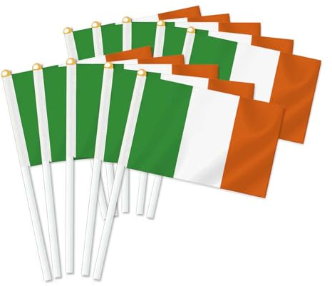 25 Stück Irland Handheld Flagge, Dekor Hand gehalten Hold Fahne, Dekoration Banner hand Ireland