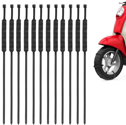 12 Stück Motorrad Reifen-Schneekette, Fahrrad Schneeketten, Wiederverwendbare Anti-Schneeketten, Notfall-Schneereifenketten, Verstellbare Schneereifen Ketten für Motorräder, Fahrräder
