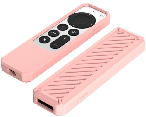 LIUZIHAN Cover Compatibile con Apple TV 4K 2021, AntiGraffio, Custodia in Silicone TPU, Protective Cover Case Compatibile con Apple TV 4K 2021 Telecomandi.(Rosa)