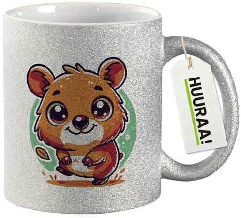 Huuraa tasse à café Quokka Mug Cadeau Argent 330ml Quokka Présent