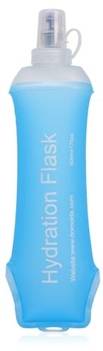 Risipu 500ml Soft Flask Faltbare Laufen Wasserflasche TPU Handheld Faltbare Trinkflasche für Rucksack Wandern Radfahren Klettern (Blau)