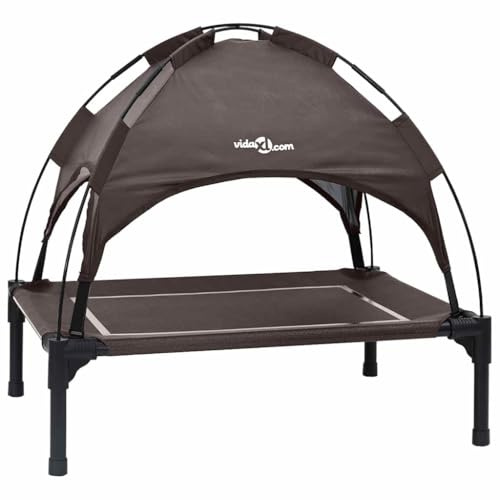 vidaXL Hundebett 71 x 64 x 71 cm Stahl Braun | Hält die Luft mit haustierfreundlichem Stoff zirkulieren, Erleichtert es Haustieren, ohne Anstrengung zu fressen,