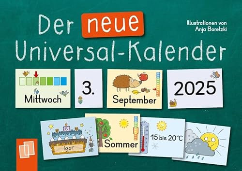Der neue Universal-Kalender für Kita + Grundschule - Neuauflage 2025-134 Karten zum individuellen Zusammenlegen - Tag - Monat - Jahr - Jahreszeit und mehr