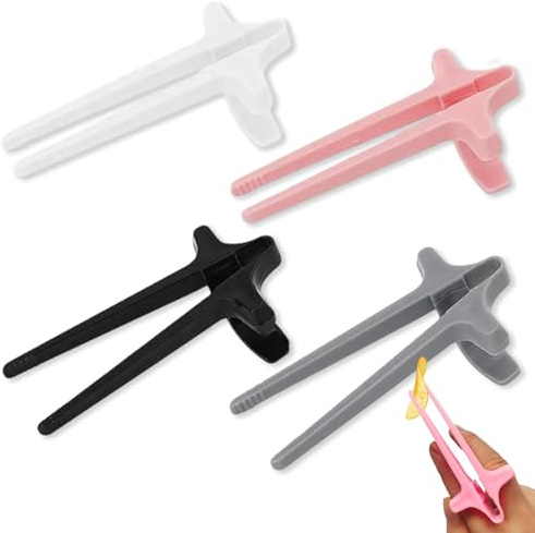 4 Stk Wiederverwendbar Fingerstäbchen für Gamer,Stäbchen zum Essen,Gaming Gadgets,Hand-Free Snack Finger Chopsticks,Kunststoff Gaming-Snack-Essstäbchen,Chips Fingerzange,Finger Stäbchen Hilfe Gamer