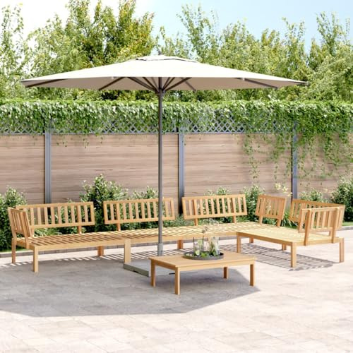 Teenpull 5-TLG. Garten-Sofagarnitur aus Akazien-Massivholz, ölbehandelt, 1 Tisch & 4 Sofas, modular, langlebig, für Außenbereich, Terrasse & Balkon