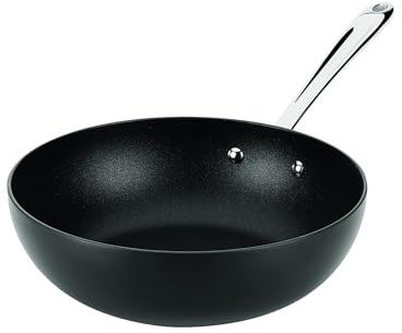 All-Clad Hard Anodized Expert Nonstick 10-Inch Wok Pan, Stay-Cool Handle, Dishwasher-Friendly, Oven-Safe Up to 500°F, Wok for Stir Fry, Induction Ready, Compatible with All Cooktops, Black