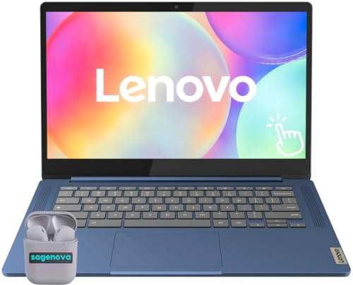 Lenovo IdeaPad Slim 3 Chromebook 14 Touchscreen Laptop, 4GB RAM 64GB SSD, MediaTek Kompanio 520 (8-Core), FHD IPS Display, Chrome OS, Abyss Blue