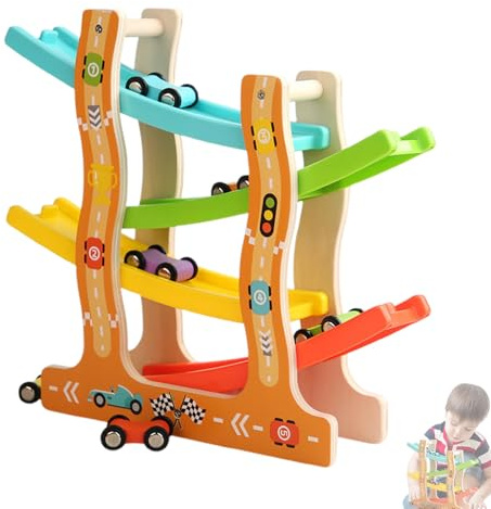Juguete de carreras de rampa de coche – Juego de rampa de pista de carreras | Juego de habilidades motoras de coche deslizante para | Juguete educativo de desarrollo cognitivo para niños y f