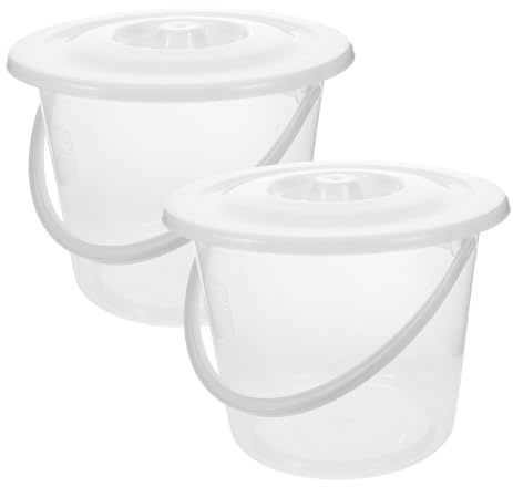 SAFIGLE 2pcs Thickened Large Capacity Plastic Urinal Pot with Measuring Scale, Leak-Proof Hard Plastic Chamber Pot for Men and Women, Portable Urine Sample Bottle for Bedside Use