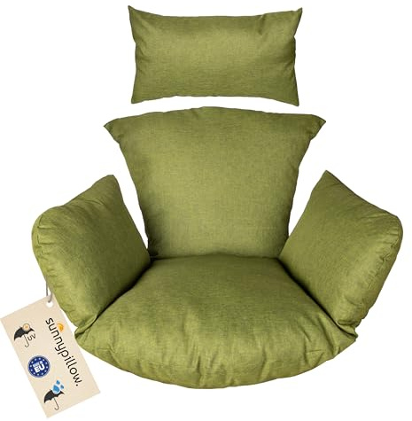 sunnypillow Hängesessel Kissen, Auflage für Rattan & Polyrattan, Grün