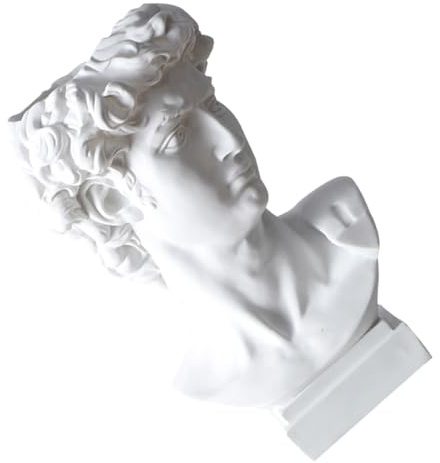 OSALADI David Bust Resin Sculpture Pencil Cup Pen Holder Desktop Organizer Vase for Succulent Plants and Makeup Brushes in Office and Home