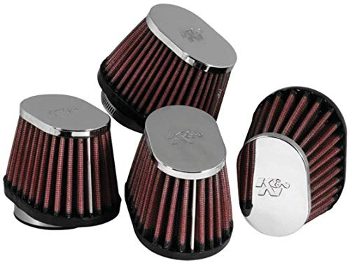 K&N RC-1824 Motorcycle Universal Chrome Air Filter, Black