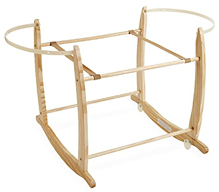 Clair de Lune - Supporto a dondolo per culla di vimini, alta qualità, colore: legno naturale