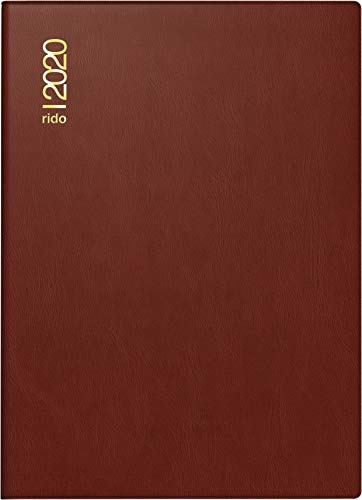 rido/idé 701818229 Taschenkalender Technik II (1 Seite = 2 Tage, 100 x 140 mm, Kunststoff-Einband bordeaux, Kalendarium 2020)