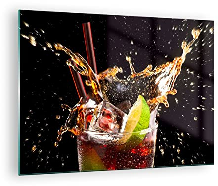 ARTTOR Bilder auf Glas Trinken saft cocktail nachtisch Glasbild 70x50cm Wandbilder Dekoration Wohnzimmer Schlafzimmer Küche Deko Klein Wanddeko Bild im Glas Wand Kunstdruck Art Modern GAA70x50-2223