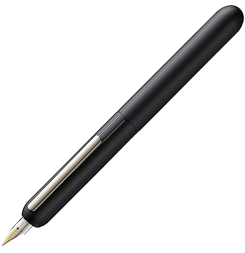 Lamy dialog black – capless fountain pen with twist mechanism – 14 kt gold nib, partially platinum-plated & in size OB – incl. ink cartridge T 10 blue & converter Z 27 – right-handed