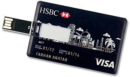 CLE CARDAN LIGHT EUROPE 32GB Speicherkarte in Scheckkartenform HSBC Visa Schwarz USB Stick Datenspeicher