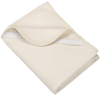 Ibena Vita Matratzenschoner 100 x 220 - atmungsaktive Baumwollauflage weiß natur ohne knistern, mit Bandeinfassung und praktischen Eckgummis, 400 g/m²
