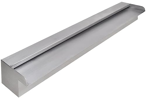 vidaXL Edelstahl Wasserfall 90cm Wasserauslauf 2 Anschlüsse Wasserspiel Kaskade