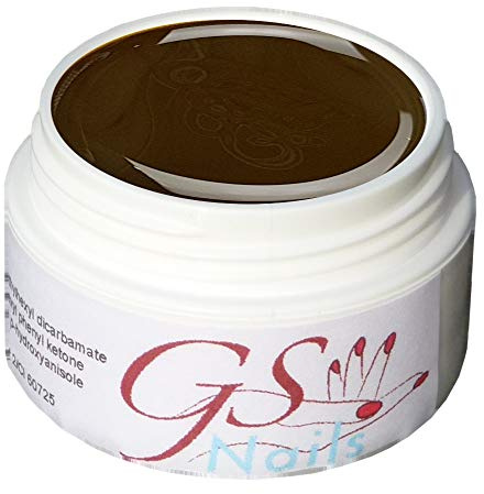 GS-Nails UV Farb-Gel für Nail-Art und Nagel-Design - 5 ml UV-härtendes Cover-Gel - Selbstglättendes Nail-Gel - Pur City Coffee - B4