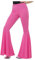 Smiffys Pantalons pattes d’éléphant, rose, femme