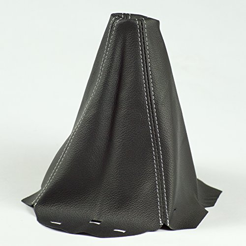 myshopx SA8 Schaltmanschette Schaltsack Sack Schwarz Faden Weiß Echt Leder