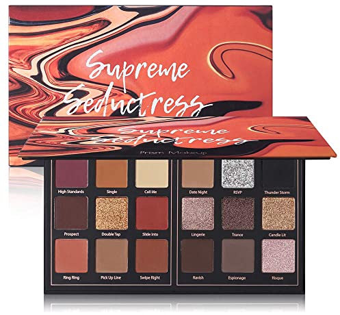 Pro 18 Colors Eyeshadow Palette Matte Shimmer Eye Shadow Palette Highly Pigmented Blendable Shadow Long Lasting Waterproof Makeup Cosmetics (01# Seductress)
