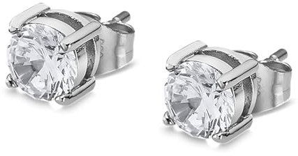 LOTUS STYLE Pendientes Hombre - Acero Inoxidable 316L - Cierre Seguro - Ligeros, Cómodos y Resistentes - Pendientes de Brillante 7.80 mm LS2167-4/1