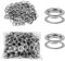 QWORK Oeillet de rondelle Kit, 500 pièces oeillet et 500 pièces de rondelle, 12 mm (1/2 po), pour Chaussures Vêtements Toile Bâche, argent