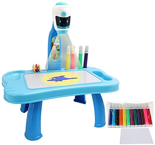 Yolluu Nachzeichnen und Zeichnen Projektor Spielzeug, Malset Kinder Tisch-Projektor Attraktiv Spaß Tischprojektor Malerei Leuchtbrett Set Spielzeug Kind Lernen Schreibtisch