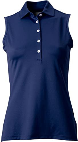 Greg Norman Women's Freedom Pique Sleeveless Golf Polo Navy XL