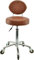 VAKON SALON - Premium Rollhocker Hellbraun mit ovaler Lehne höhenverstellbar von 55 bis 75 cm - Rundsitz- Drehhocker Arbeitshocker Praxishocker