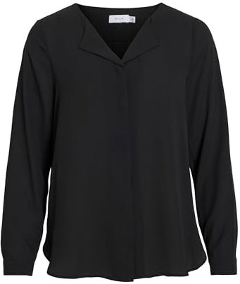Vila Female Hemd High Low geteilter Kragen