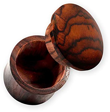 Fly Style 1 Paar Ohr-plug Flesh-Tunnel aus Holz - Piercing-Schmuck mit Geheimfach Versteck, Grösse:20 mm (Paar)