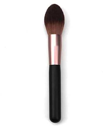 SIOPPKIKPinceau Blush, Manche en Bois Pinceau Maquillage Professionnelle Face Brush Check Color Brush for Blush Manche en bois noir Synthetic Brins - 1 Pièce